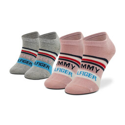 Tommy Hilfiger Σετ κοντές κάλτσες παιδικές 2 τεμαχίων Tommy Hilfiger 701218372 Pink/Grey 003