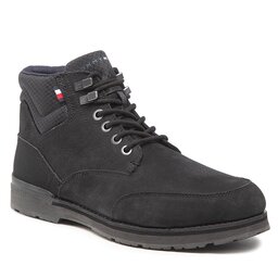 Tommy Hilfiger Gležnjarji Tommy Hilfiger Outdoor Hilfiger Nubuck Mix Boot FM0FM04201 Black BDS