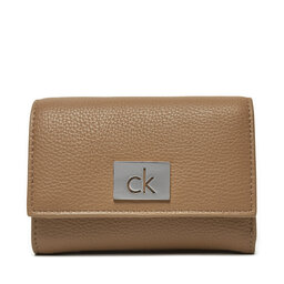 Calvin Klein Malá dámská peněženka Calvin Klein Ck Plaque Small Trifold W/Zip K60K612834 Šedá