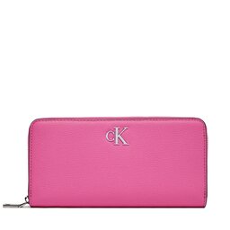 Calvin Klein Jeans Veľká dámska peňaženka Calvin Klein Jeans Minimal Monogram Zip Around K60K611269 Pink Amour TO5