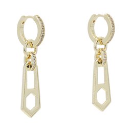 Luv AJ Orecchini Luv AJ Mini Zipper Huggies HOL22-E-MZH-G Oro