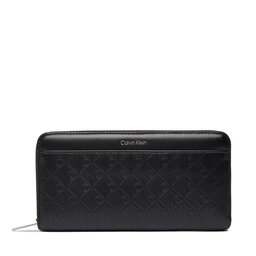Calvin Klein Pénztárca Calvin Klein Emblem Aop Embossed Long Wallet LV04F1097G Fekete