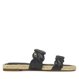 Tommy Hilfiger Espadryle Tommy Hilfiger Leather Rope Espadrille Mule FW0FW08503 Czarny