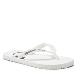 Calvin Klein Jeans Šlepetės per pirštą Calvin Klein Jeans Beach Sandal Monogram Tpu YM0YM00055 Bright White 02S