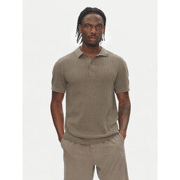 Lindbergh Lindbergh Polo marškinėliai 30-804126 Smėlio Relaxed Fit