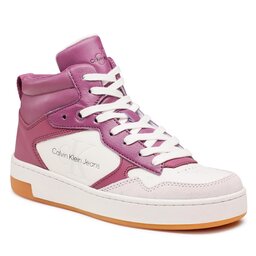 Calvin Klein Jeans Сникърси Calvin Klein Jeans Basket Cupsole Mid Lth Mono YW0YW00877 Amethyst/Ghost Grey/White 0KB