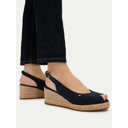 Tommy Hilfiger Espadrilles Tommy Hilfiger Mid Wedge Espad Slingback FW0FW09228 Dunkelblau