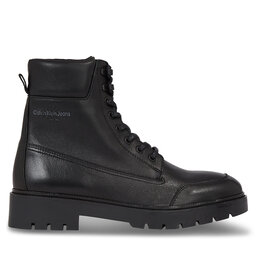 Calvin Klein Jeans Schnürstiefeletten Calvin Klein Jeans Combat Mid Laceup Wl Lth YM0YM00847 Schwarz