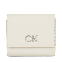 Calvin Klein Portefeuille pour femme Calvin Klein Re-Lock Trifold Xs K60K611094 Dk Ecru PC4