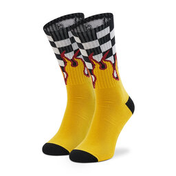 Vans Calcetines altos para hombre Vans Flame Check Crew VN0A4TQIZIA1 Black/White Che