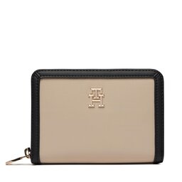 Tommy Hilfiger Velká dámská peněženka Tommy Hilfiger Th Central Cc And Coin White Clay / Black 0F4