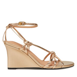Tommy Hilfiger Sandalen Tommy Hilfiger Metal Leather Knots Wedge Sandal FW0FW08801 Goldfarben