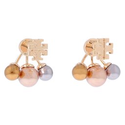 

Сережки Tory Burch Kira Pearl Front-Back Earring 153672 Tory Gold / Bronze / Pink, Коричневий