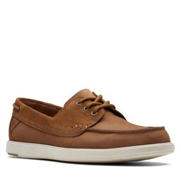 Clarks Zapatos hasta el tobillo Clarks Bratton Boat 26172443 Dark Tan Nubuck