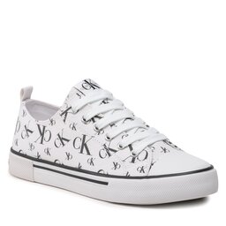 Calvin Klein Jeans Teniși Calvin Klein Jeans Logo All Over Low Cut Lace-Up Sneaker V3X9-80570-0890 S White 100