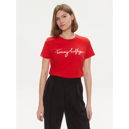 Tommy Hilfiger Tommy Hilfiger T-Shirt Signature WW0WW41674 Rot Regular Fit