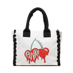 Pinko Дамска чанта Pinko Beach Shopping PE 23 PLTT 100782 A0PZ Bianco Seta Z07