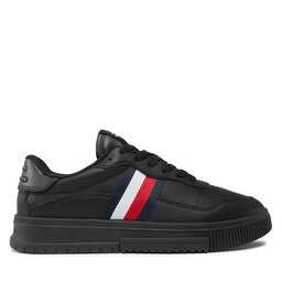

Снікерcи Tommy Hilfiger Supercup Leather Stripes FM0FM04824 Triple Black 0GQ, Чорний