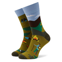 Funny Socks Visoke unisex čarape Funny Socks Camp SM1/26 Zelena