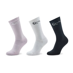 Karl Kani 3er-Set hohe Unisex-Socken Karl Kani Signature 3-Pack Sock 3104005 Lavender/Alack/White