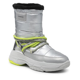 Calvin Klein Jeans Боти Calvin Klein Jeans Chunky Laceup Sneakerboot YW0YW00471 Silver 0IM