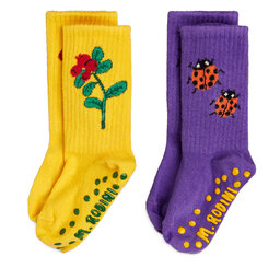 MINI RODINI Set de 2 perechi de șosete lungi pentru copii MINI RODINI 2526010700 Colorat