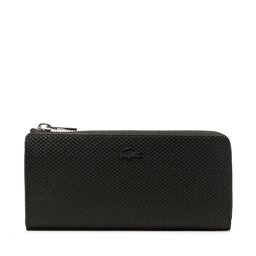Lacoste Portofel Mare de Damă Lacoste Slim Zip Wallet NF3580KL Noir 000