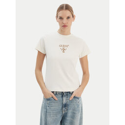 Guess Guess T-Shirt V4YI21 KCDH1 Écru Regular Fit
