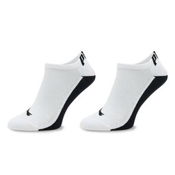 Puma 2 pares de calcetines cortos para hombre Puma Men Back Logo Sneaker 2P 938011 White / Black 02