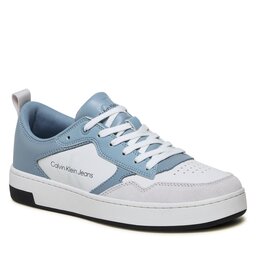 Calvin Klein Jeans Сникърси Calvin Klein Jeans Basket Cupsole Low Lth Mono YM0YM00574 Iceland Blue/White/Ghost Grey 0G0