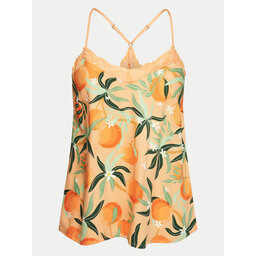 Hunkemöller Hunkemöller Camiseta de pijama Woven Lace 205764 Naranja Regular Fit