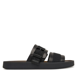 Calvin Klein Pantoletten Calvin Klein Ergon Buckle Sandal Wb Lth Aop HM0HM02096 Schwarz