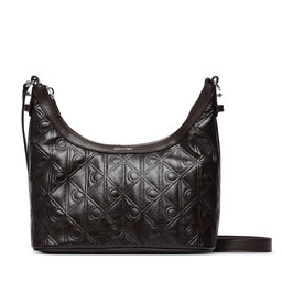 Calvin Klein Handtasche Calvin Klein Emblem Aop Debossed Shoulder Bag LV04F3874G Braun