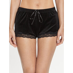 Hunkemöller Hunkemöller Pižamos šortai Scallop 169177 Juoda Feminine Fit