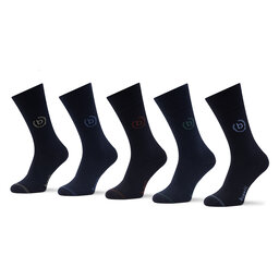 Bugatti Set di 5 paia di calzini lunghi da uomo Bugatti 6260X Navy 545