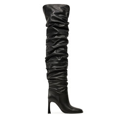MICHAEL Michael Kors Cizme lungi muschetar MICHAEL Michael Kors Kelsea Leather Slouchy Boot 40F4KLHB5L Negru