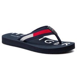 Tommy Hilfiger Japonki Tommy Hilfiger Flat Beach Sandal Hilfiger Print FW0FW03887 Rwb 020