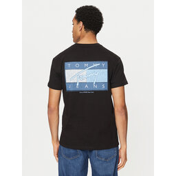 Tommy Jeans Tommy Jeans Marškinėliai Flag DM0DM21108 Juoda Regular Fit