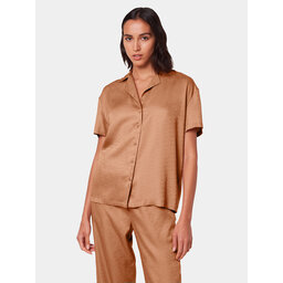 Triumph Triumph Zgornji del pižame Silky Sensuality 10218320 Rjava Relaxed Fit