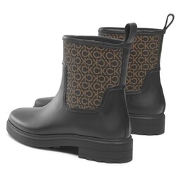 Calvin Klein Gummistiefel Calvin Klein Rain Boot W/Flc HW0HW01319 Black/Brown Mono 0GL