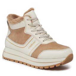 Rieker Μποτάκια Rieker N4003-20 Offwhite / Camel / Porzellan / Offwhite / Beige 20