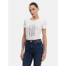 Fracomina Fracomina Marškinėliai FP25ST3002J449N5 Balta Slim Fit