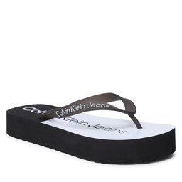 Calvin Klein Jeans Джапанки Calvin Klein Jeans Beach Sandal Flatform YW0YW00716 Black/White 0GJ