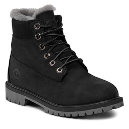 Timberland Schnürstiefeletten Timberland Premium 6 Inch Wp Shearling Lined TB0A41UX0011 Black Nubuck