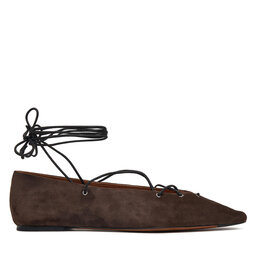 Polo Ralph Lauren Ballerinas Polo Ralph Lauren Suede Lace-Up Pointed Ballet Flat 818P15775001 Braun