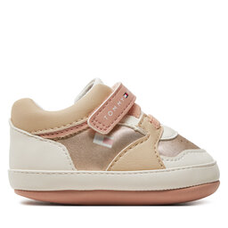 Tommy Hilfiger Αθλητικά Tommy Hilfiger Low Cut Lace-Up/Velcro Sneaker T0A9-33511-1433 Μπεζ