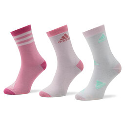 adidas 3 pares de calcetines altos para mujer adidas H49617 Bliss Pink/Clear Pink/White