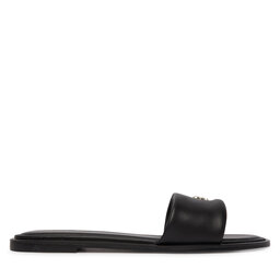Calvin Klein Pantoletten Calvin Klein Round Flat Sndl Lth Bar Hw 2 HW0HW02925 Schwarz