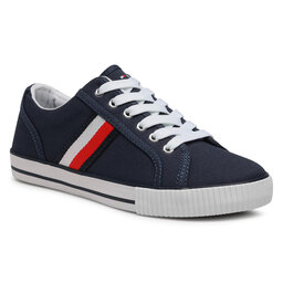 Tommy Hilfiger Πάνινα παπούτσια Tommy Hilfiger Low Cut Lace-Up Sneaker T3B4-31070-1185 S Blue/White X007