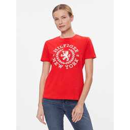Tommy Hilfiger Tommy Hilfiger T-Shirt Reg Crest C-Nk Tee Ss WW0WW41058 Rot Regular Fit